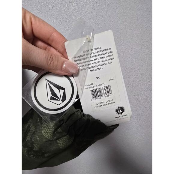 NWT Volcom Winrose Insulated Snow Jacket Womens Sz XS Camo Ski Waterproof - Picture 8 of 9